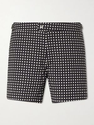 Straight-Leg Short-Length Polka-Dot Swim Shorts Straight-Leg Short-Length Polka-Dot Swim Shorts