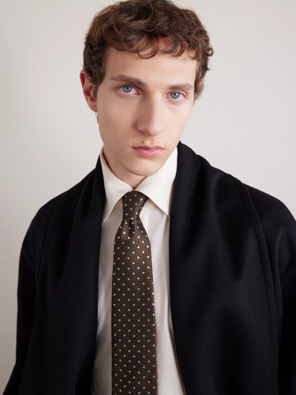 8cm Embroidered Polka-Dot Silk-Jacquard Tie - OU