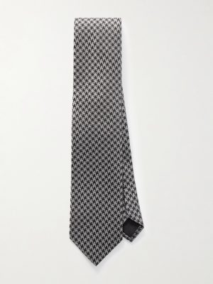 8cm Houndstooth Silk-Jacquard Tie