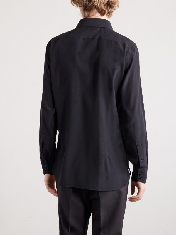 Silk-Charmeuse Shirt - BK Silk-Charmeuse Shirt - BK