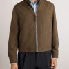 Leather-Trimmed Virgin Wool, Cashmere and Silk-Blend Canvas Jacket - FR Leather-Trimmed Virgin Wool, Cashmere and Silk-Blend Canvas Jacket - FR