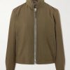 Leather-Trimmed Virgin Wool, Cashmere and Silk-Blend Canvas Jacket Leather-Trimmed Virgin Wool, Cashmere and Silk-Blend Canvas Jacket
