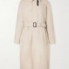 Belted Leather-Trimmed Cotton and Silk-Blend Gabardine Trench Coat Belted Leather-Trimmed Cotton and Silk-Blend Gabardine Trench Coat