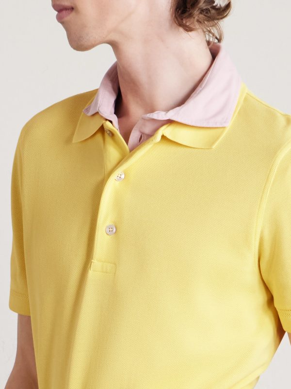 Slim-Fit Lyocell and Cotton-Blend Piqué Polo Shirt - CU