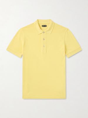 Slim-Fit Lyocell and Cotton-Blend Piqué Polo Shirt