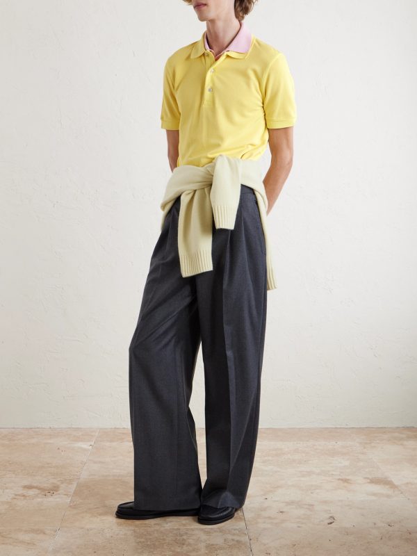Slim-Fit Lyocell and Cotton-Blend Piqué Polo Shirt - OU