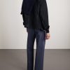 Wide-Leg Cotton-Drill Trousers - BK Wide-Leg Cotton-Drill Trousers - BK