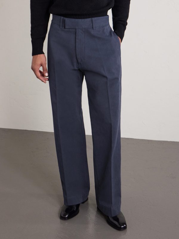 Wide-Leg Cotton-Drill Trousers - FR Wide-Leg Cotton-Drill Trousers - FR