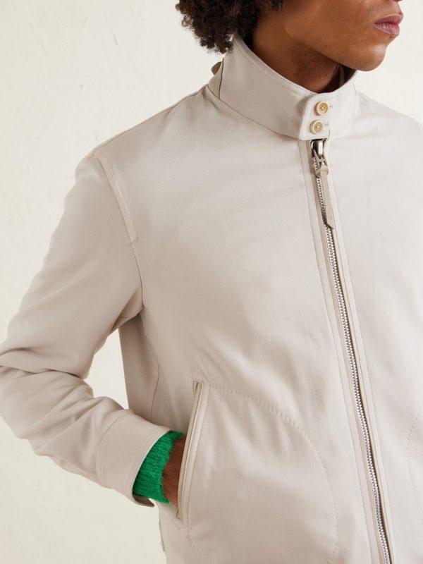 Leather-Trimmed Virgin Wool, Cashmere and Silk-Blend Canvas Jacket - CU
