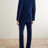 Tapered Cotton-Velvet Tuxedo Trousers - BK Tapered Cotton-Velvet Tuxedo Trousers - BK