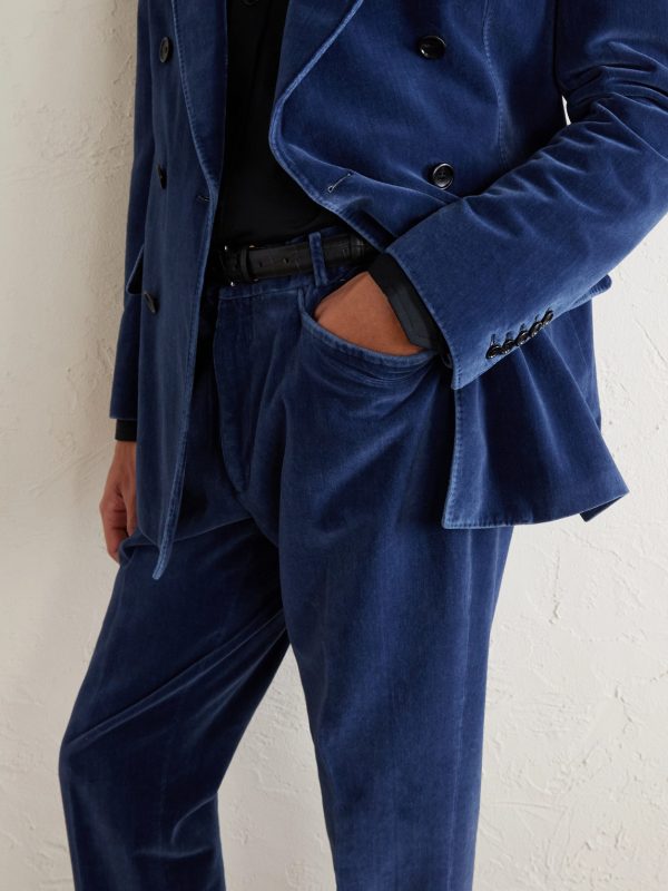 Tapered Cotton-Velvet Tuxedo Trousers - CU Tapered Cotton-Velvet Tuxedo Trousers - CU