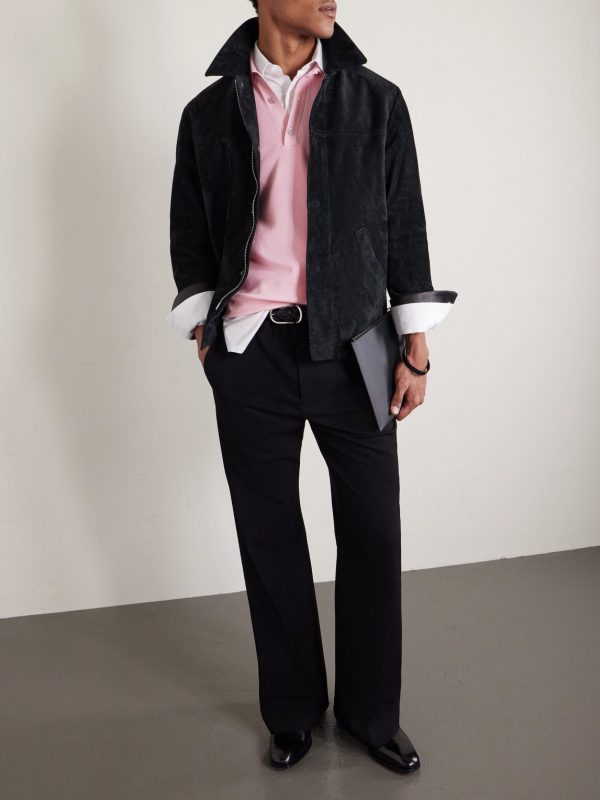 Silk and Cotton-Blend Piqué Polo Shirt - OU Silk and Cotton-Blend Piqué Polo Shirt - OU