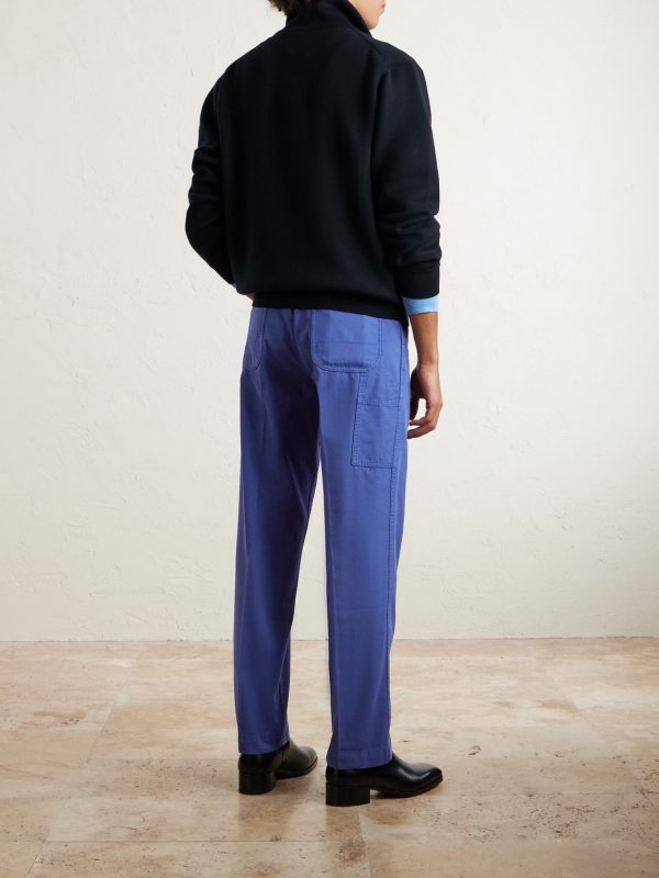 Straight-Leg Cotton-Twill Trousers - BK