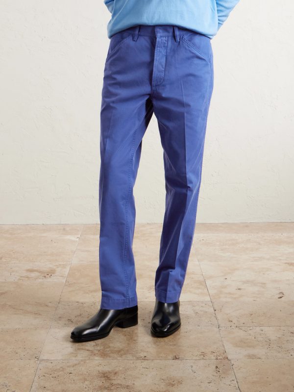 Straight-Leg Cotton-Twill Trousers - FR