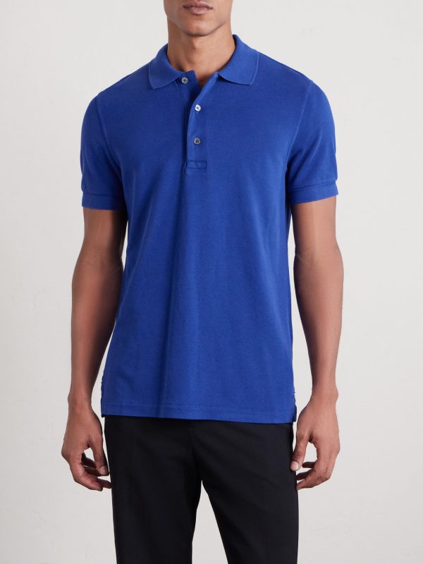 Slim-Fit Lyocell and Cotton-Blend Piqué Polo Shirt - FR Slim-Fit Lyocell and Cotton-Blend Piqué Polo Shirt - FR