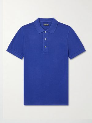 Slim-Fit Lyocell and Cotton-Blend Piqué Polo Shirt Slim-Fit Lyocell and Cotton-Blend Piqué Polo Shirt