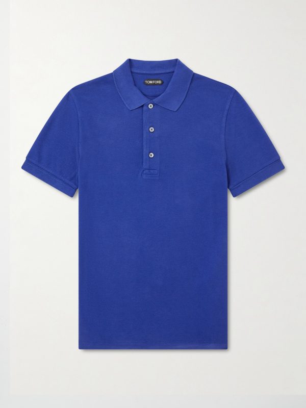 Slim-Fit Lyocell and Cotton-Blend Piqué Polo Shirt Slim-Fit Lyocell and Cotton-Blend Piqué Polo Shirt