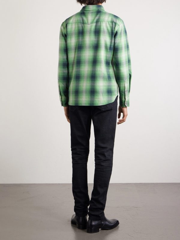 Slim-Fit Checked Cotton-Flannel Shirt - BK Slim-Fit Checked Cotton-Flannel Shirt - BK