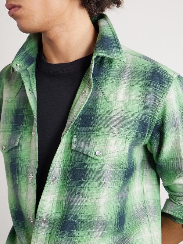 Slim-Fit Checked Cotton-Flannel Shirt - CU Slim-Fit Checked Cotton-Flannel Shirt - CU