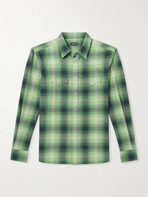 Slim-Fit Checked Cotton-Flannel Shirt Slim-Fit Checked Cotton-Flannel Shirt