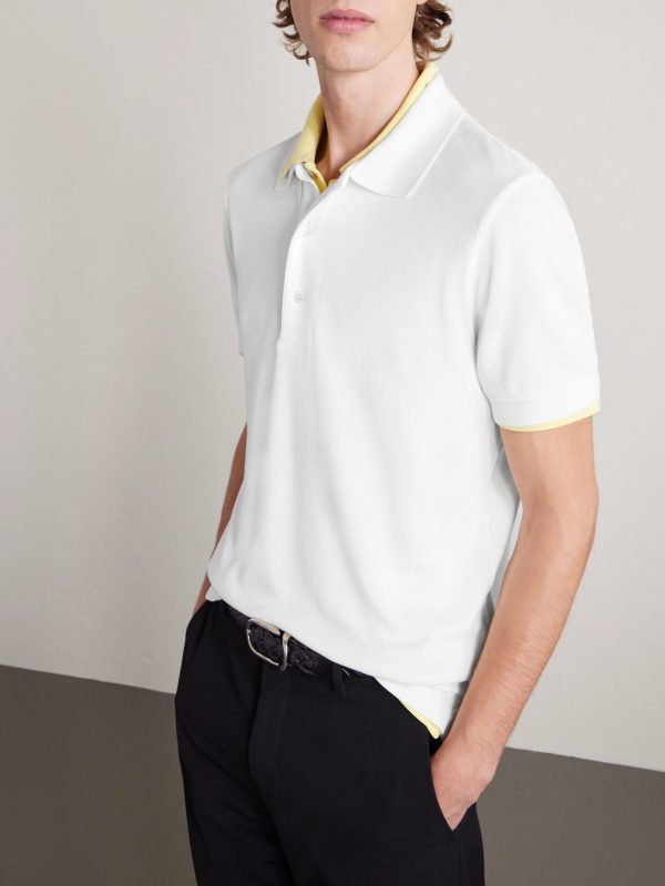 Slim-Fit Lyocell and Cotton-Blend Piqué Polo Shirt - FR
