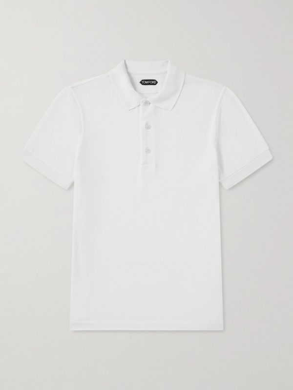 Slim-Fit Lyocell and Cotton-Blend Piqué Polo Shirt