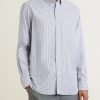 Button-Down Collar Striped Cotton and Lyocell-Blend Oxford Shirt - OU Button-Down Collar Striped Cotton and Lyocell-Blend Oxford Shirt - OU