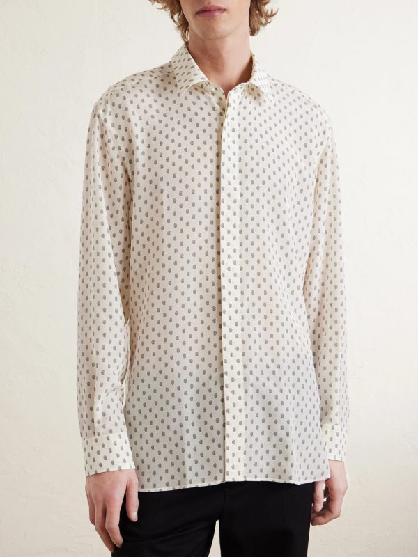 Paisley-Print Silk Crepe de Chine Shirt - FR Paisley-Print Silk Crepe de Chine Shirt - FR