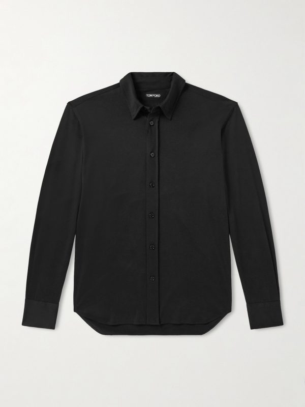 Silk and Cotton-Blend Jersey Shirt Silk and Cotton-Blend Jersey Shirt