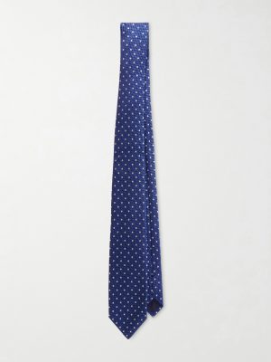 8cm Embroidered Polka-Dot Silk-Jacquard Tie