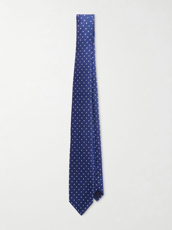 8cm Embroidered Polka-Dot Silk-Jacquard Tie 8cm Embroidered Polka-Dot Silk-Jacquard Tie