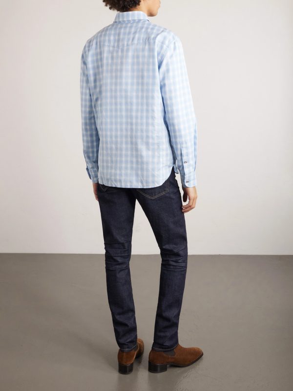 Slim-Fit Checked Cotton and Linen-Blend Shirt - BK Slim-Fit Checked Cotton and Linen-Blend Shirt - BK