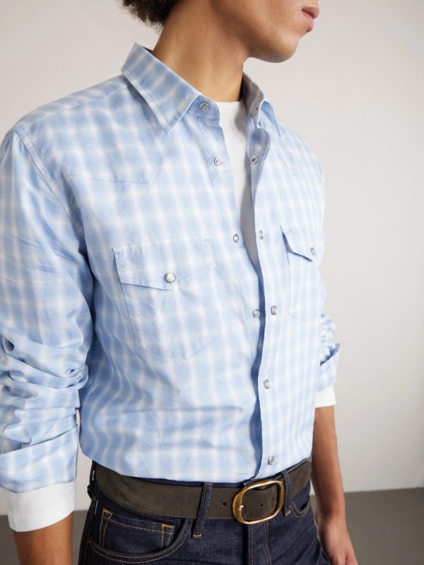 Slim-Fit Checked Cotton and Linen-Blend Shirt - CU Slim-Fit Checked Cotton and Linen-Blend Shirt - CU