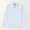 Slim-Fit Checked Cotton and Linen-Blend Shirt Slim-Fit Checked Cotton and Linen-Blend Shirt