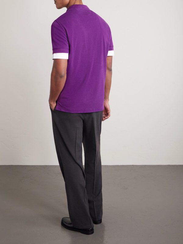 Slim-Fit Lyocell and Cotton-Blend Piqué Polo Shirt - BK