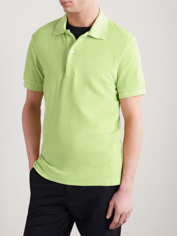 Slim-Fit Cotton-Blend Terry Polo Shirt - FR Slim-Fit Cotton-Blend Terry Polo Shirt - FR