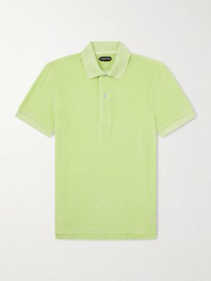 Slim-Fit Cotton-Blend Terry Polo Shirt Slim-Fit Cotton-Blend Terry Polo Shirt