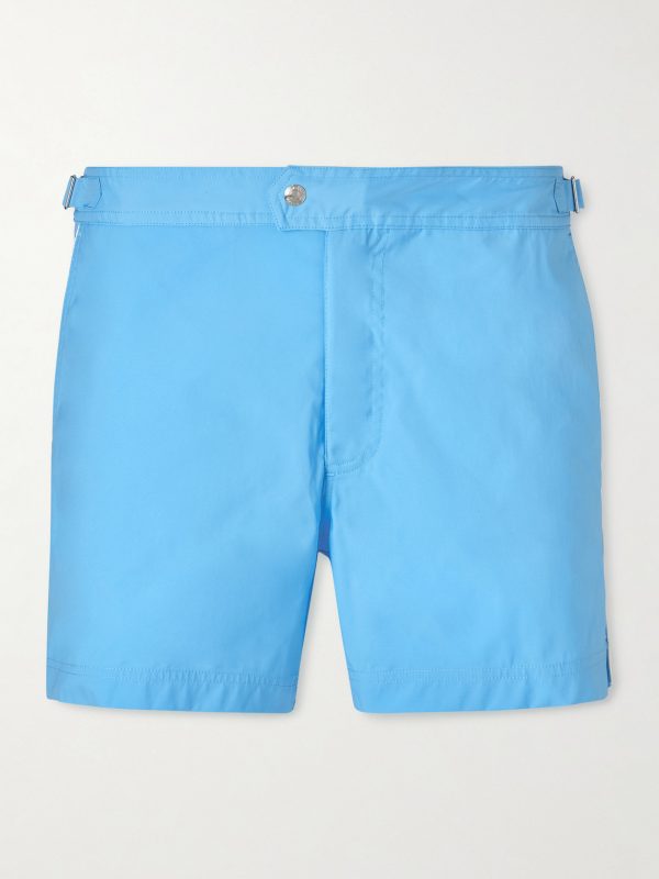 Straight-Leg Mid-Length Piped Swim Shorts Straight-Leg Mid-Length Piped Swim Shorts