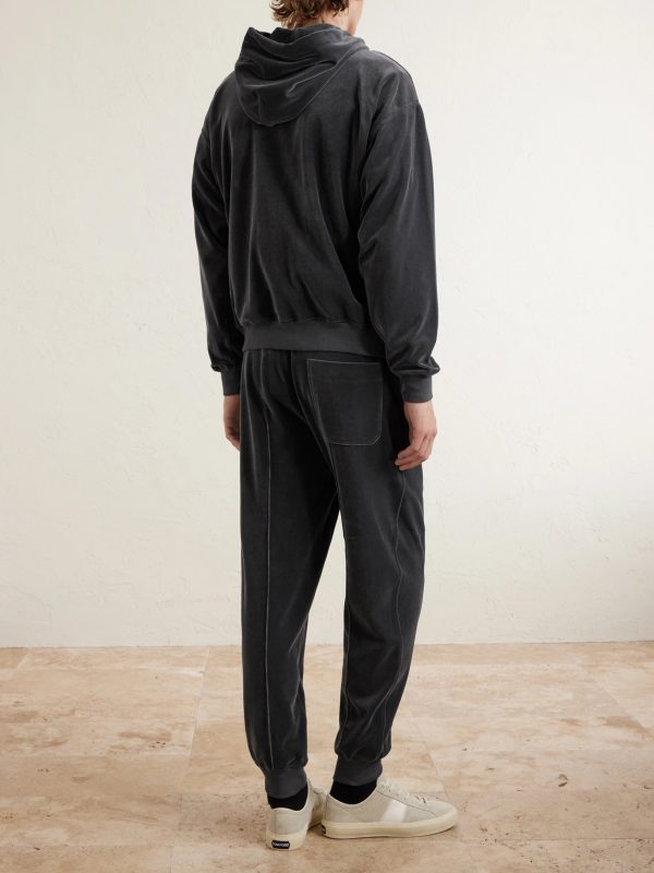 Cotton-Blend Velour Hoodie - BK