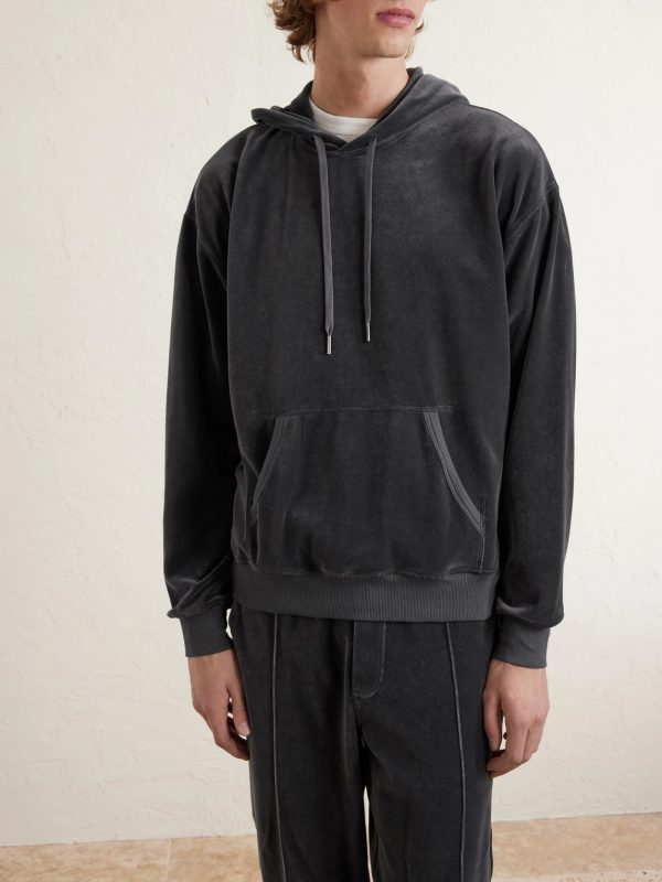 Cotton-Blend Velour Hoodie - FR