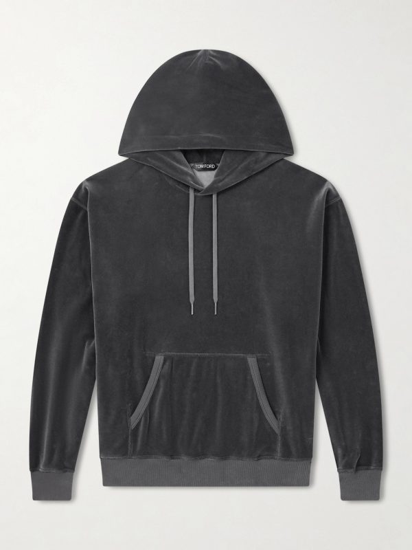 Cotton-Blend Velour Hoodie