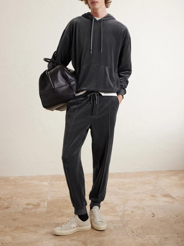 Cotton-Blend Velour Hoodie - OU