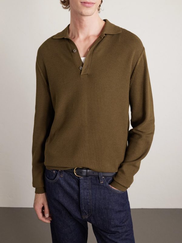 Silk and Cotton-Blend Piqué Polo Shirt - FR Silk and Cotton-Blend Piqué Polo Shirt - FR