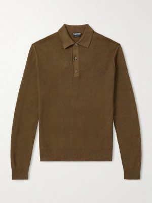 Silk and Cotton-Blend Piqué Polo Shirt