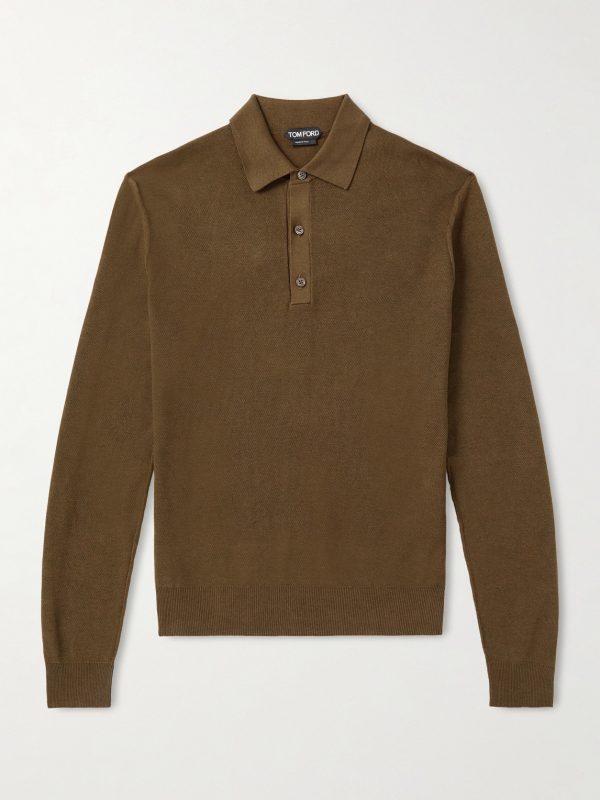 Silk and Cotton-Blend Piqué Polo Shirt Silk and Cotton-Blend Piqué Polo Shirt