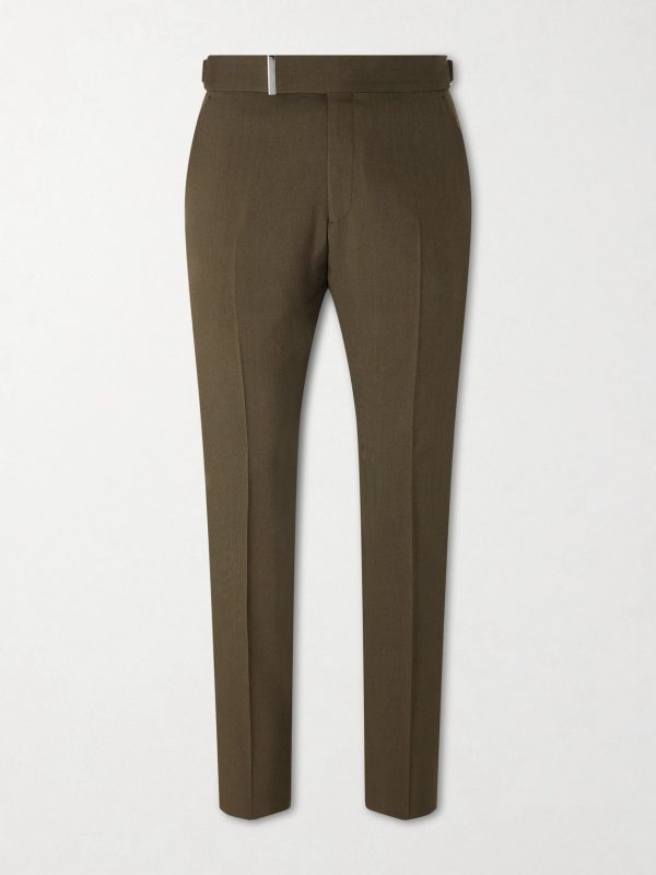 Atticus Straight-Leg Wool, Cashmere and Silk-Blend Canvas Suit Trousers