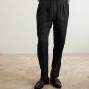 Cotton and Silk-Blend Herringbone Trousers - FR Cotton and Silk-Blend Herringbone Trousers - FR