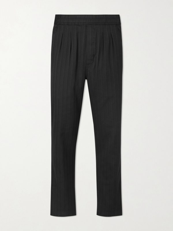 Cotton and Silk-Blend Herringbone Trousers Cotton and Silk-Blend Herringbone Trousers