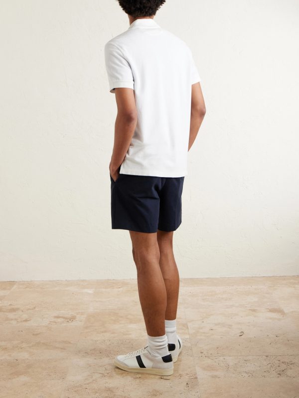 Slim-Fit Cotton-Blend Terry Polo Shirt - BK