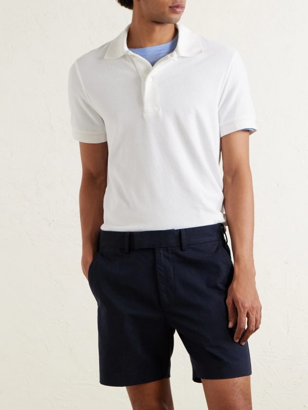 Slim-Fit Cotton-Blend Terry Polo Shirt - FR